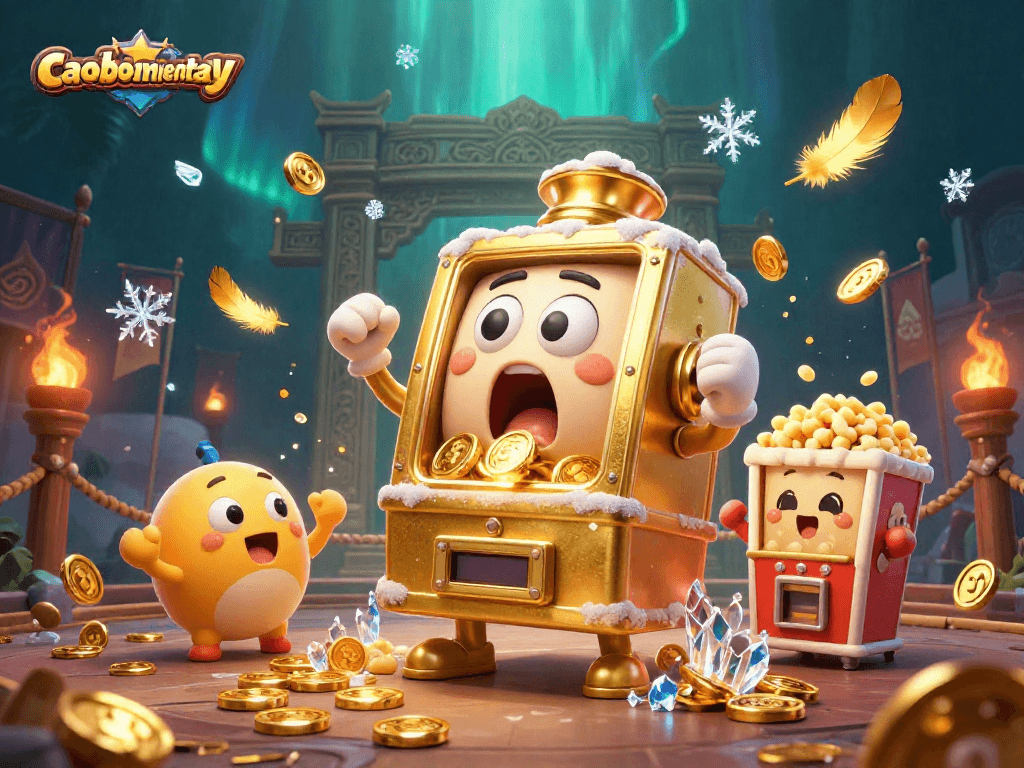 Engage in thrilling gameplay with caoboimientay's captivating golden slot machine hitting the jackpot.