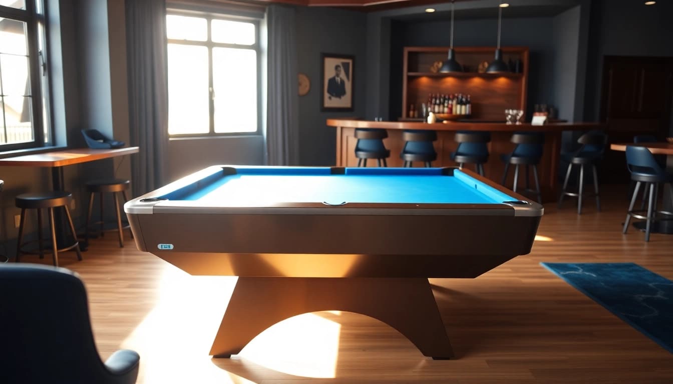 Buy Pool Tables in a modern game room with inviting ambiance and stylish design.