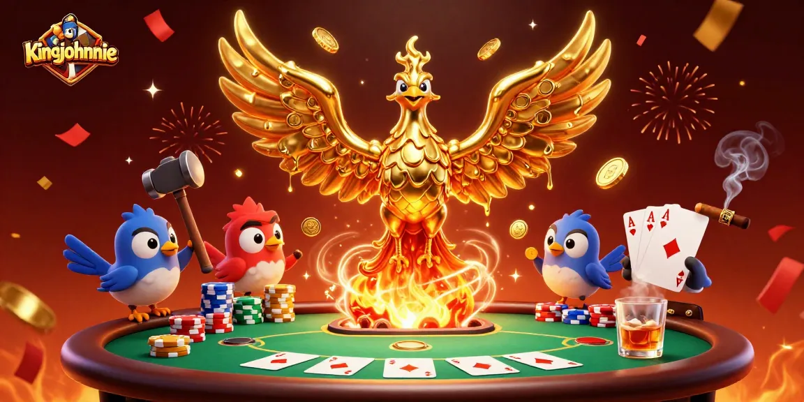 Experience the thrill of kingjohnnie with a vibrant 3D casino celebration scene.