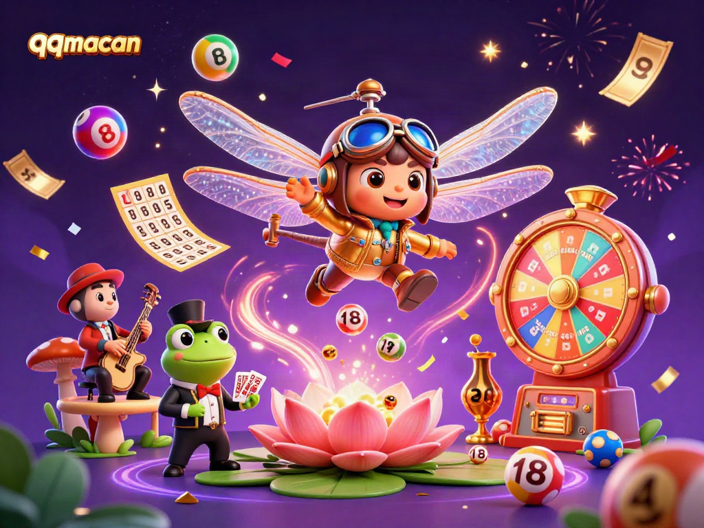 Engage with qqmacan's captivating casino adventure featuring vibrant characters and dynamic game elements.