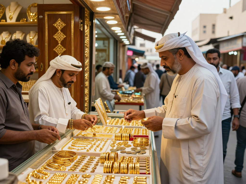 Engaging scene in a Bahrain gold market illustrating mantra88 gold trading.