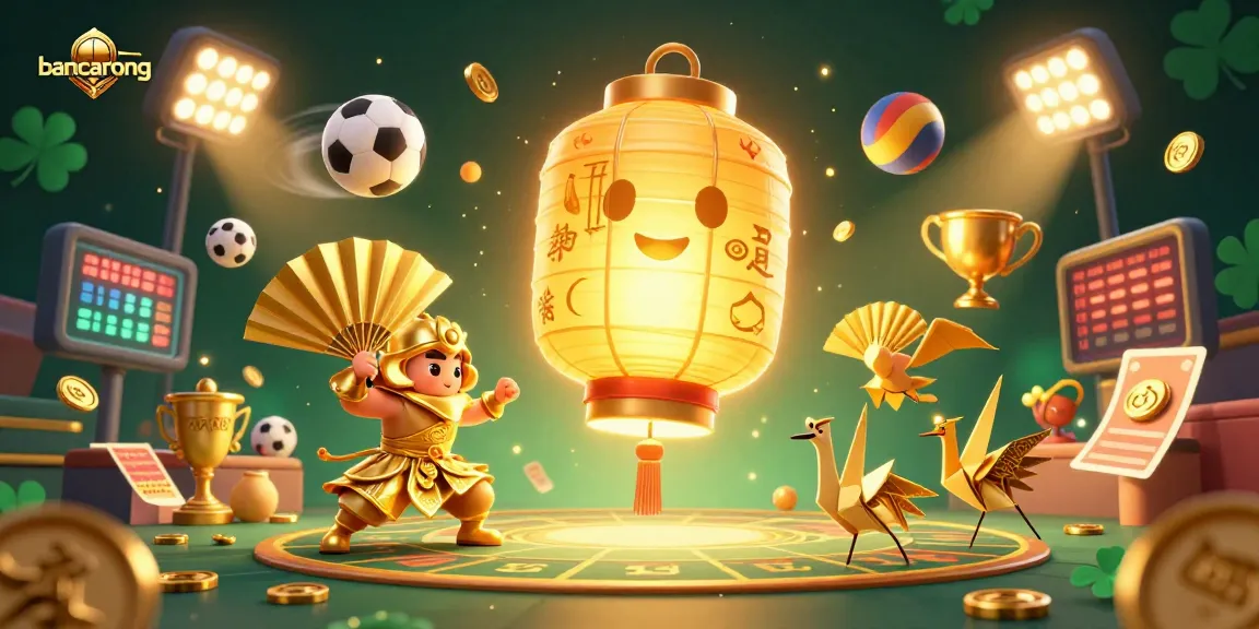 Bancarong invites players with a vibrant scene of a golden lantern spirit and sports elements, showcasing thrilling betting action.