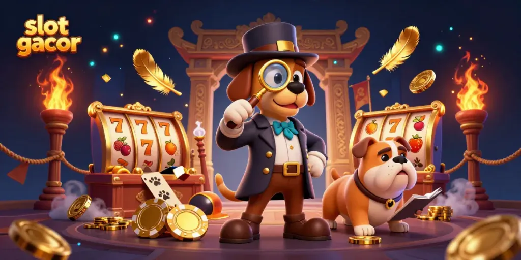 Slot gacor menyajikan petualangan 3D yang menarik dengan karakter detektif dan simbol permainan yang kaya.