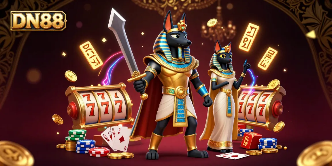 Experience winning strategies and vibrant gameplay with DN88 in this rich casino-themed scene.