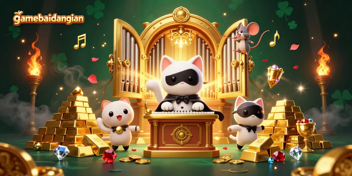 Experience gamebaidangian excitement with dynamic casino-themed 3D characters and elements.