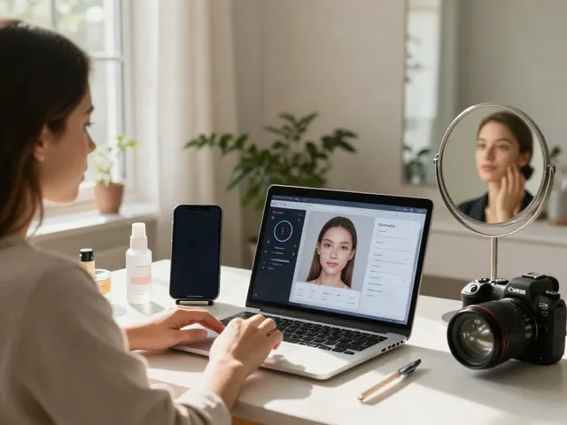 Individuals exploring Alternatives to QOVES through facial analysis in a warm home atmosphere.