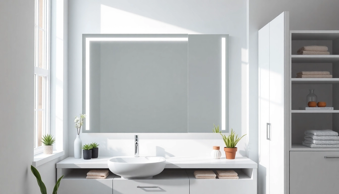 Entdecken Sie badezimmer spiegelschränke beleuchtung in einem modernen Bad mit eleganter Einrichtung und sanftem Licht.