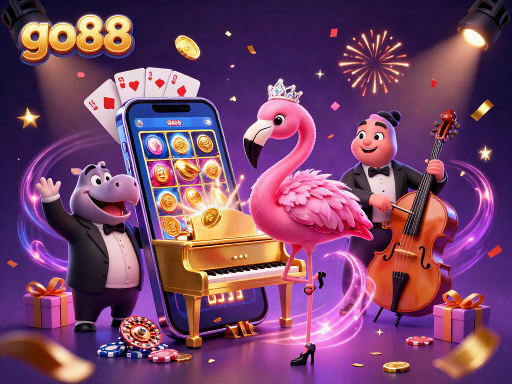 Engage in thrilling betting adventures with go88's vibrant casino scene featuring dynamic characters and games.