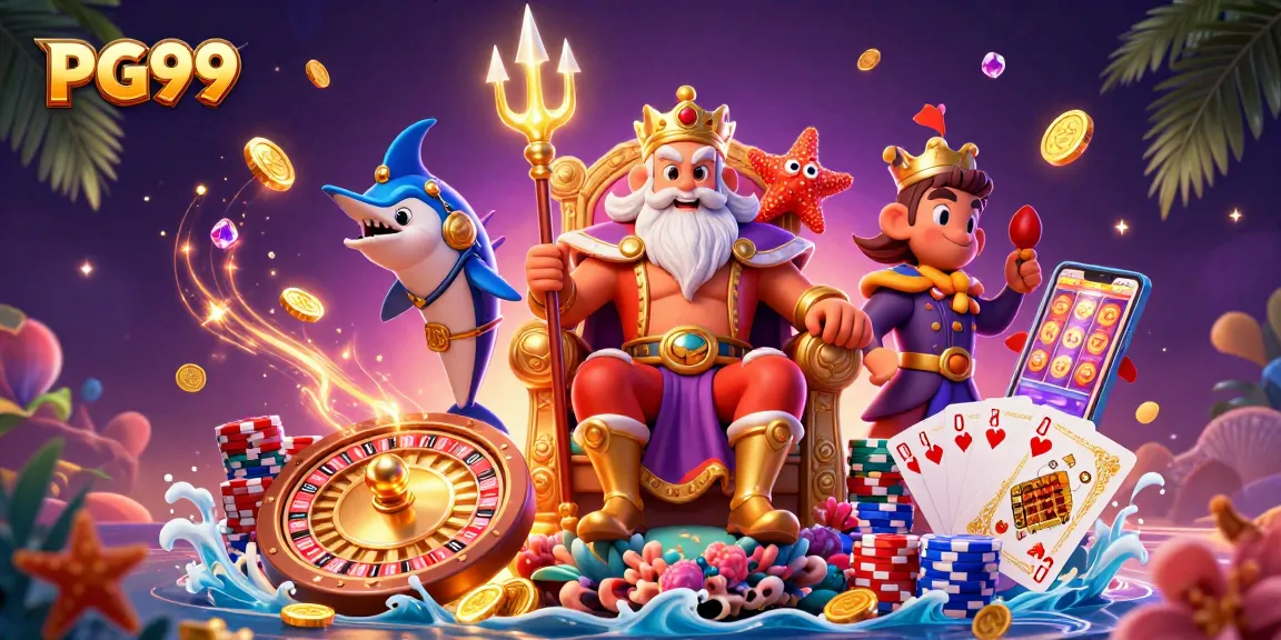Experience PG99 with vibrant games, dazzling coins, and engaging characters in this dynamic casino scene.