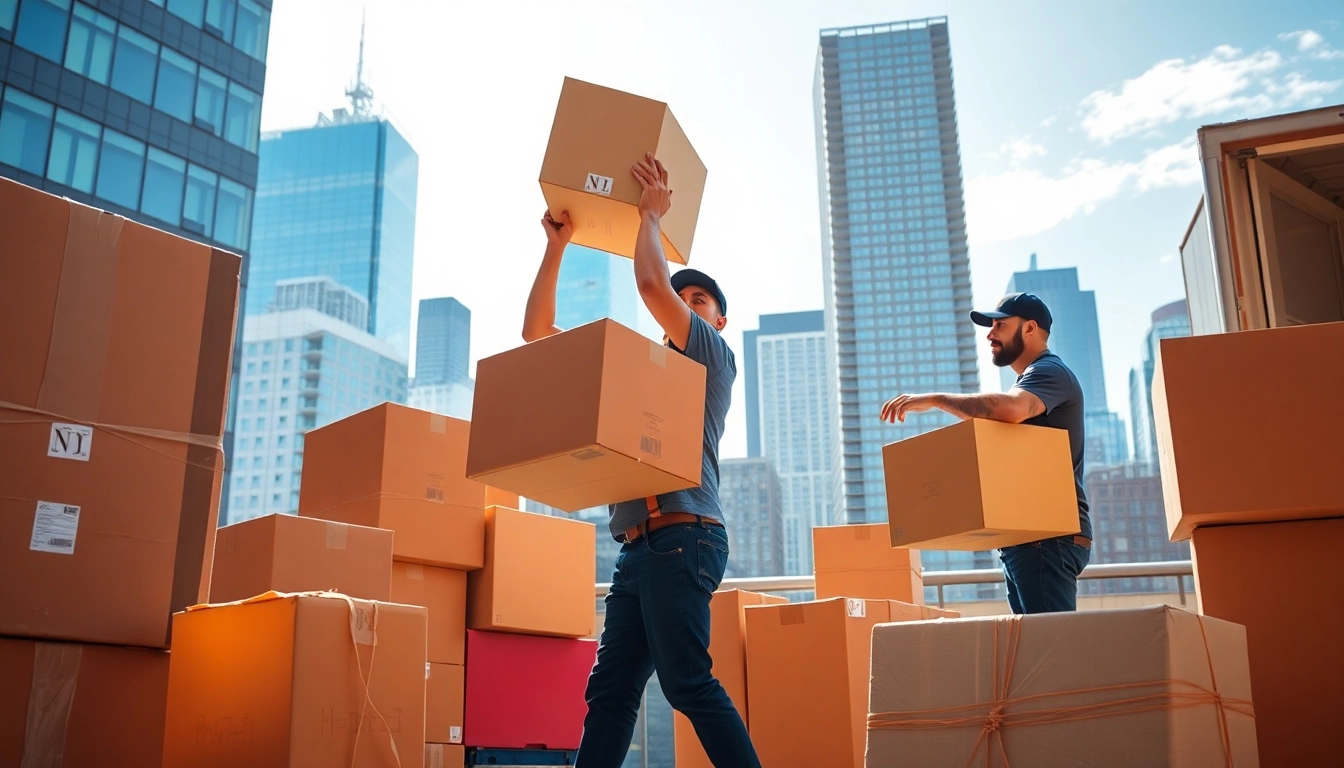 Movers Manhattan NY helping with a residential move showcasing active professionals.