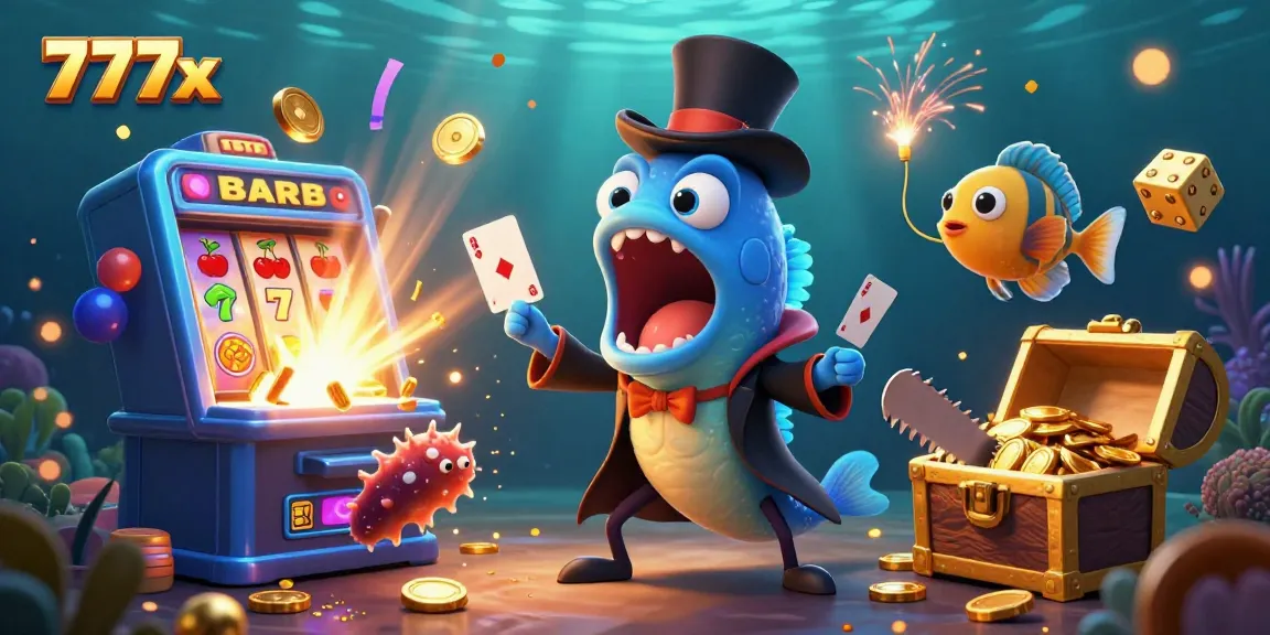 Experience thrilling magic tricks in 777x's underwater casino world with vibrant game elements.