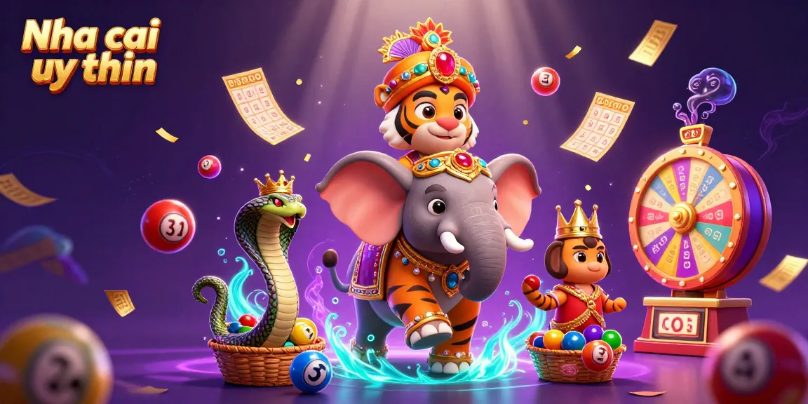 Nha cai uy tin features a dynamic 3D illustration showcasing an Indian maharaja elephant rider amidst lively gambling scenes.