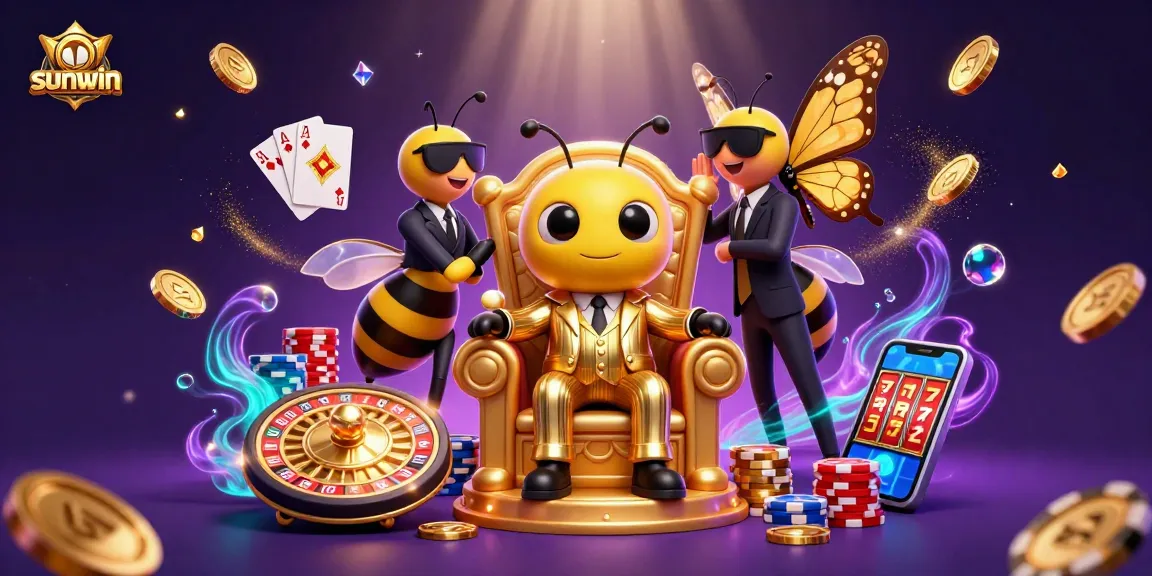 Experience exciting wins at sunwin with a dynamic casino scene featuring a bumblebee mob boss.