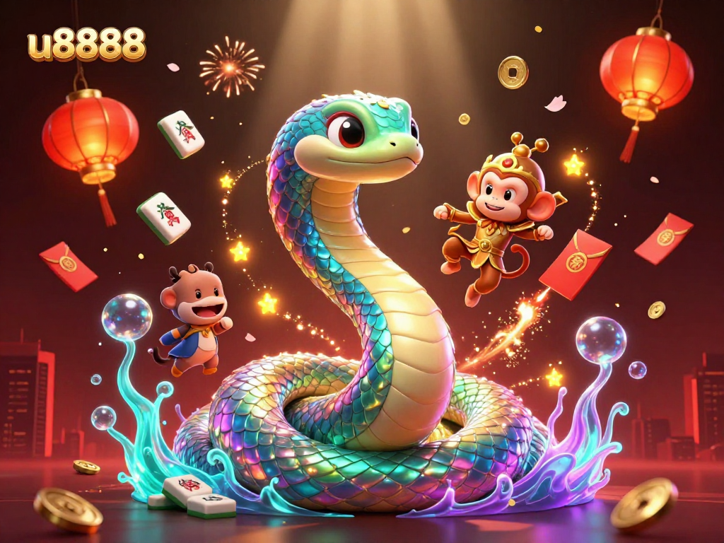 Engage in thrilling luck at u8888, featuring colorful game elements and captivating characters in a dynamic scene.