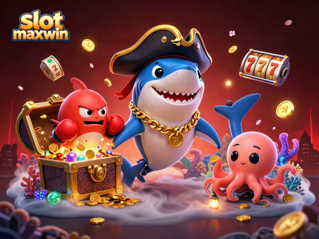 Spin and win with slot maxwin, featuring dynamic characters and vibrant casino elements.
