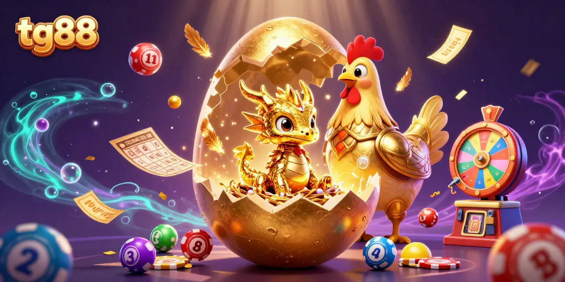 Engage in thrilling gameplay at tg88, featuring a golden dragon overseeing rich casino elements and dynamic lottery actions.