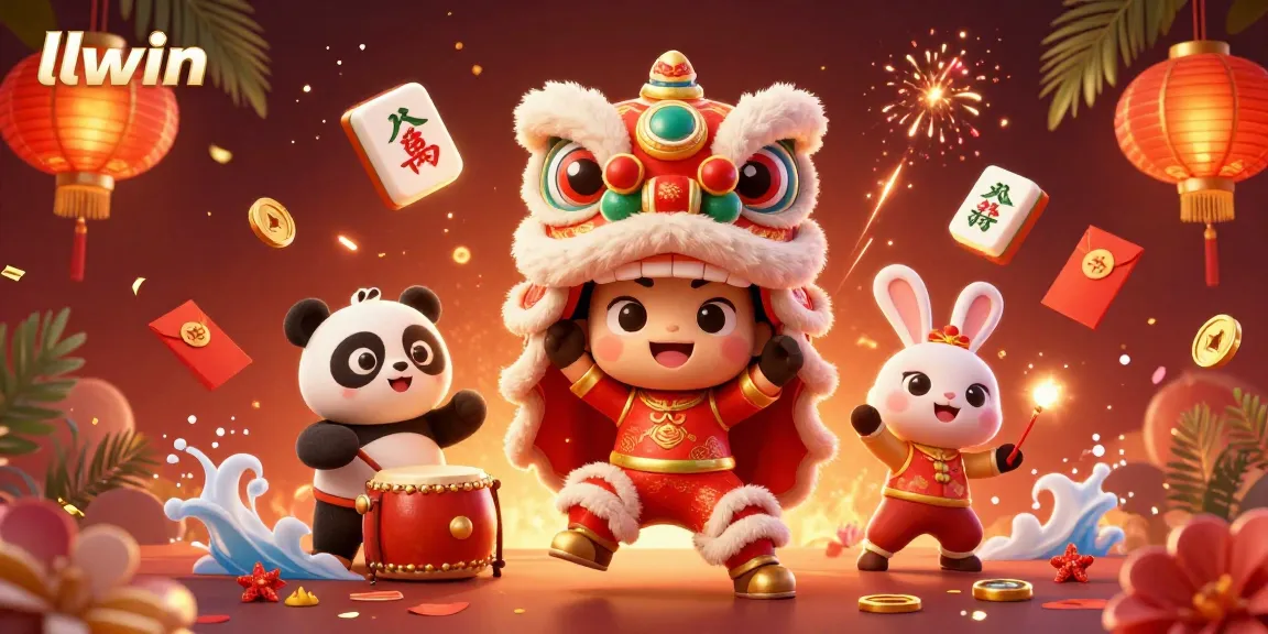 Experience thrilling gameplay at llwin with charming characters in a vibrant, festive 3D casino scene.