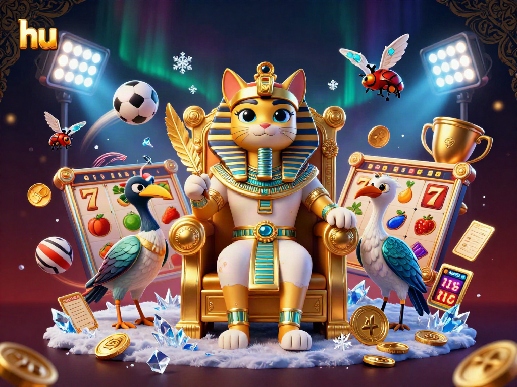 Experience the excitement of gambling at hu's casino, featuring vibrant scenes full of engaging game elements.