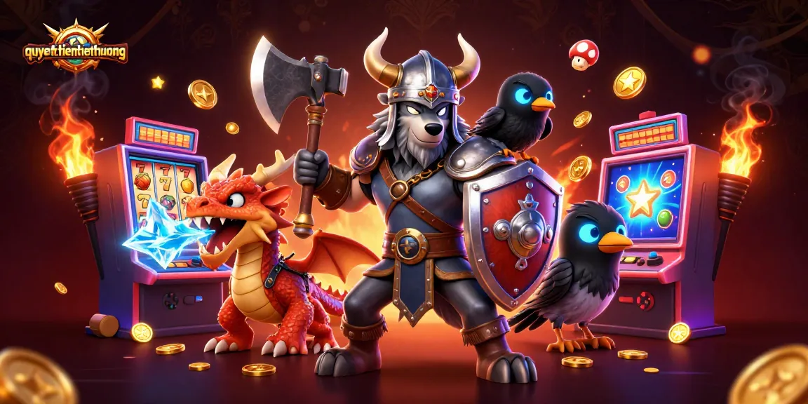 Spin and win big with quyetchientienthuong as a Viking warrior battles for prizes in a magical game realm.