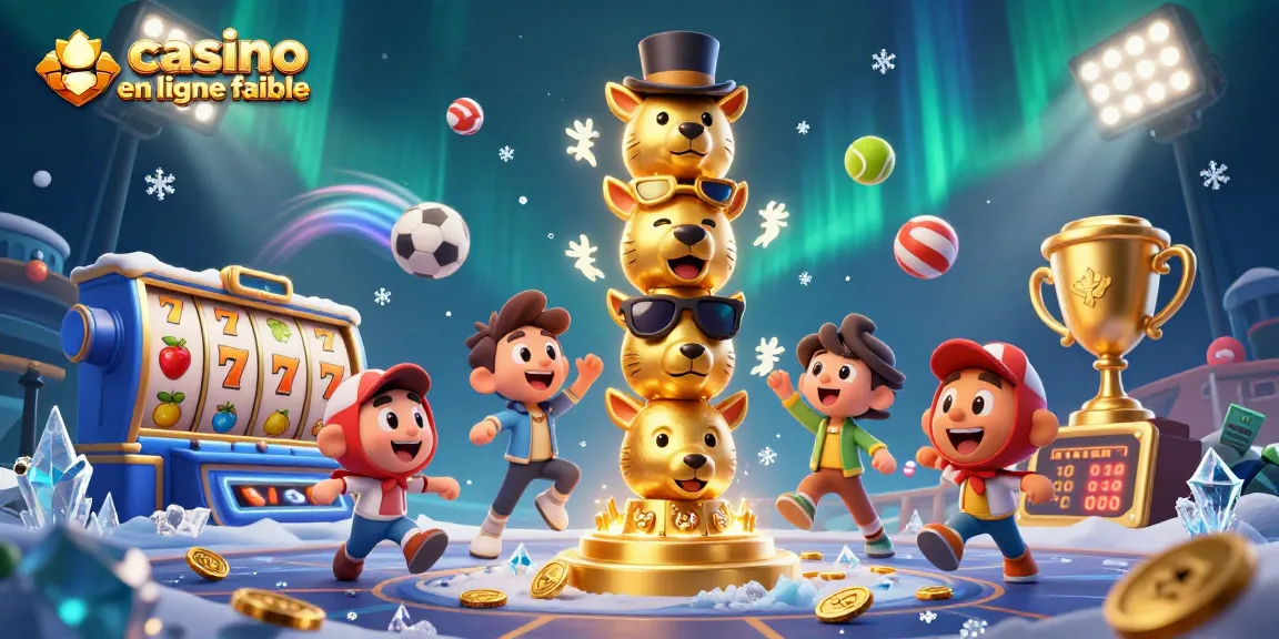 Gagnez avec une ambiance festive sur un casino en ligne fiable illustrant des personnages colorés et des éléments de jeu.