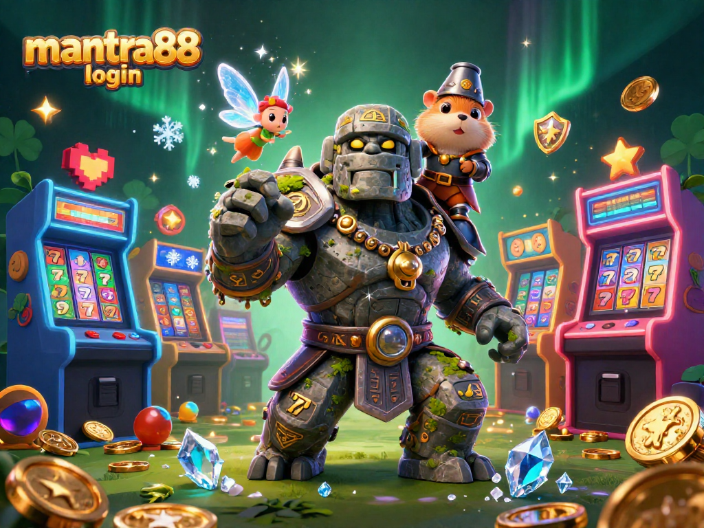 Experience excitement while lands on mantra88 login with vibrant casino elements and magical characters.