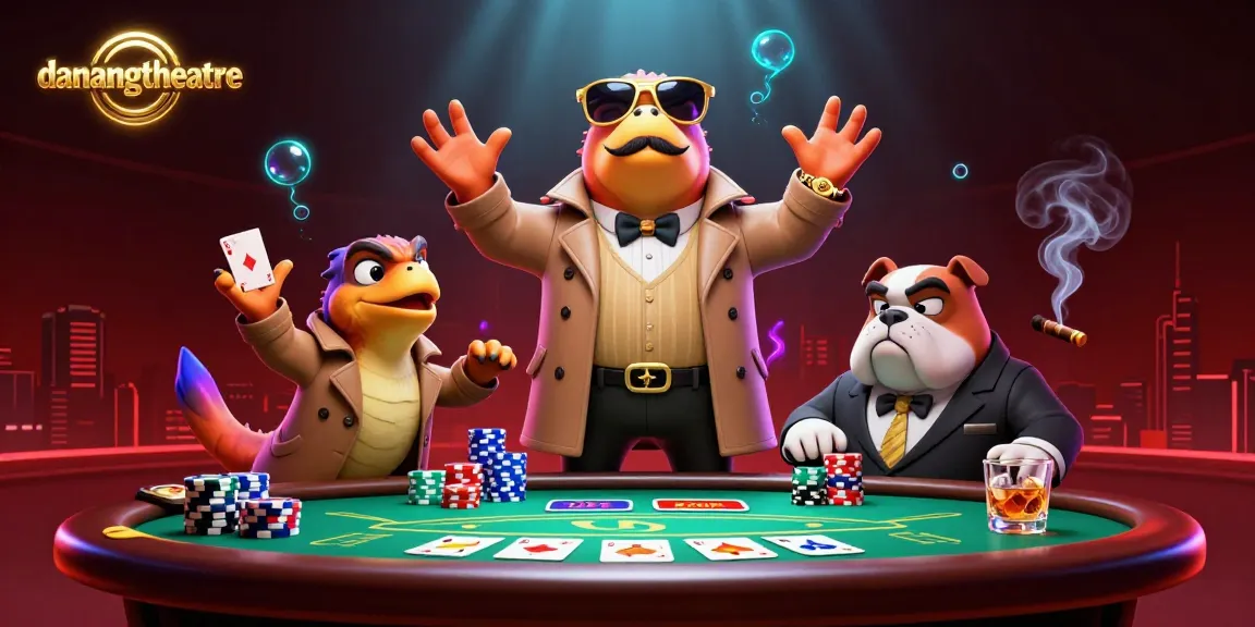 Join the fun at danangtheatre with raptors hilariously trying to enter a VIP lounge in a vibrant casino.