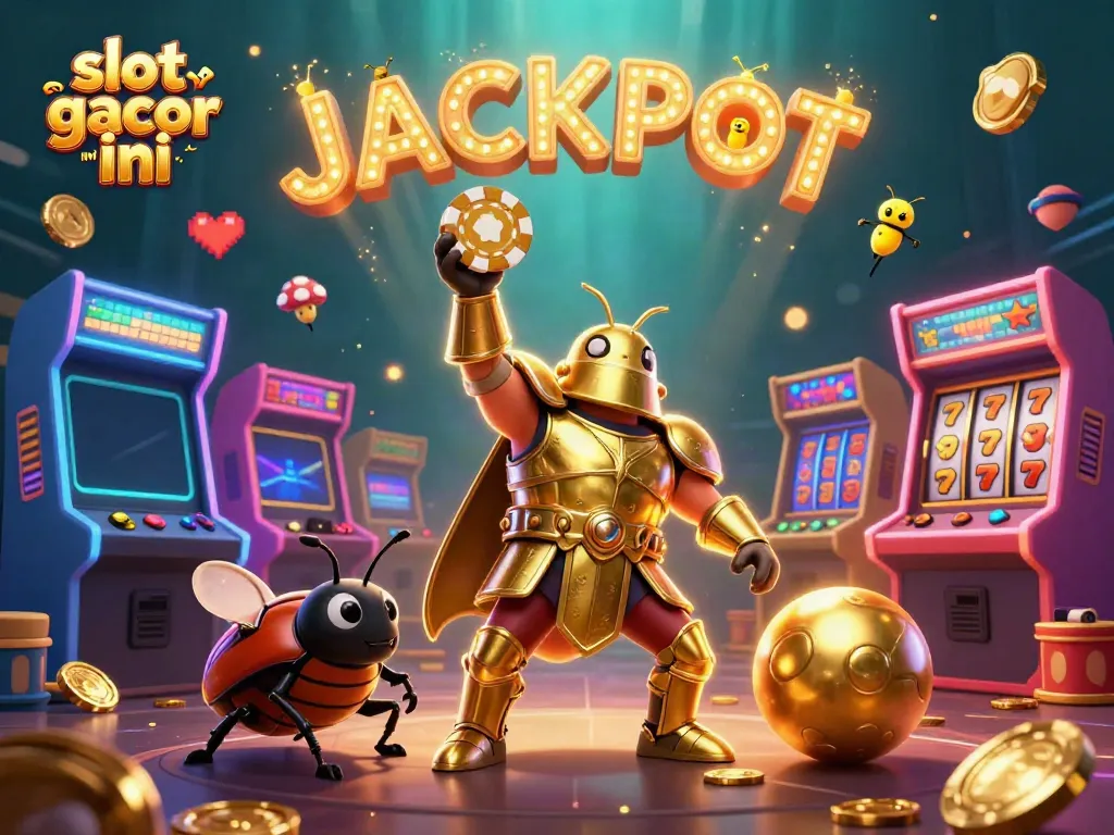 Experience thrilling wins in slot gacor malma ini with vibrant characters celebrating a jackpot.