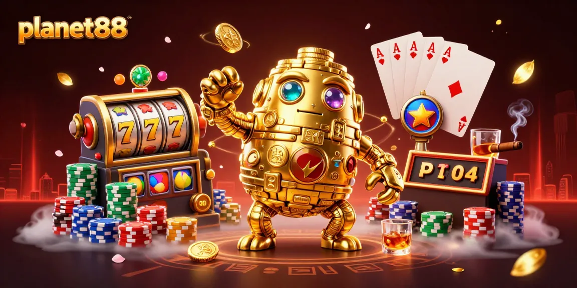 Engage with planet88’s rich online slots experience, featuring animated slot reels and vibrant casino elements.