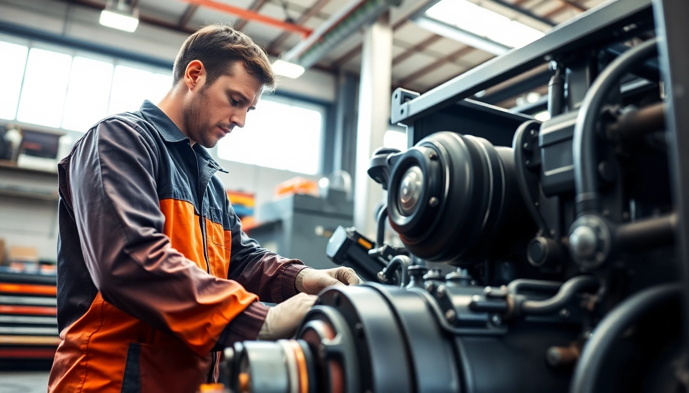 Perform a mobile equipment service efficiently with a professional technician in action.