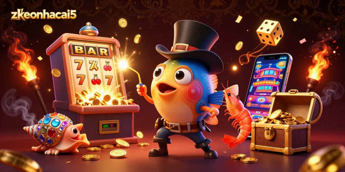 Engage with zkeonhacai5 as the anglerfish attracts coins in a vibrant underwater scene.