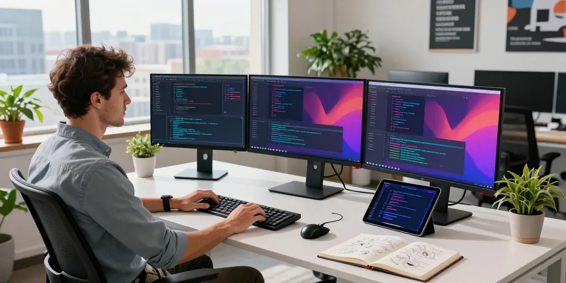 Innovative software development workspace showcasing coding activities at https://www.www456bd.com/ with bright city views.