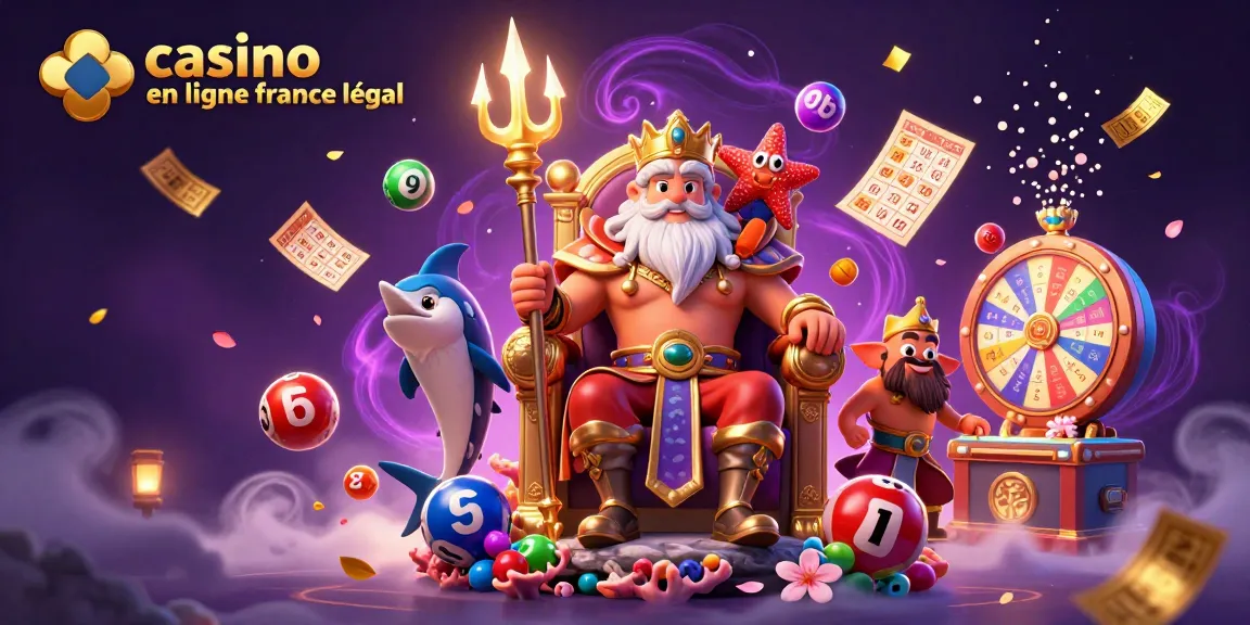 Casino en ligne France légal : Découvrez un univers de jeux animés avec Neptune et des éléments de loterie vibrants.