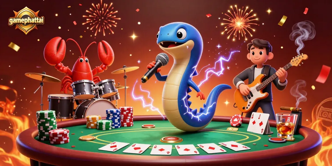 Experience the thrill of gamephattai with a vibrant underwater casino featuring a DJ electric eel, lobster drummer, and seahorse guitarist.
