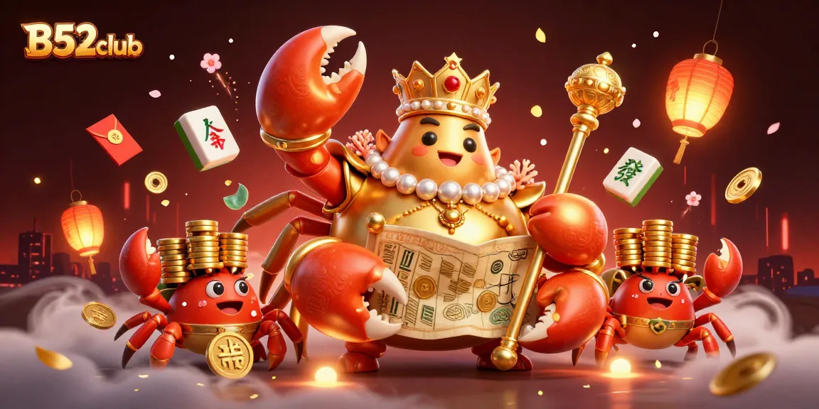 Play B52club with the golden crab emperor in an exciting casino environment full of treasures.