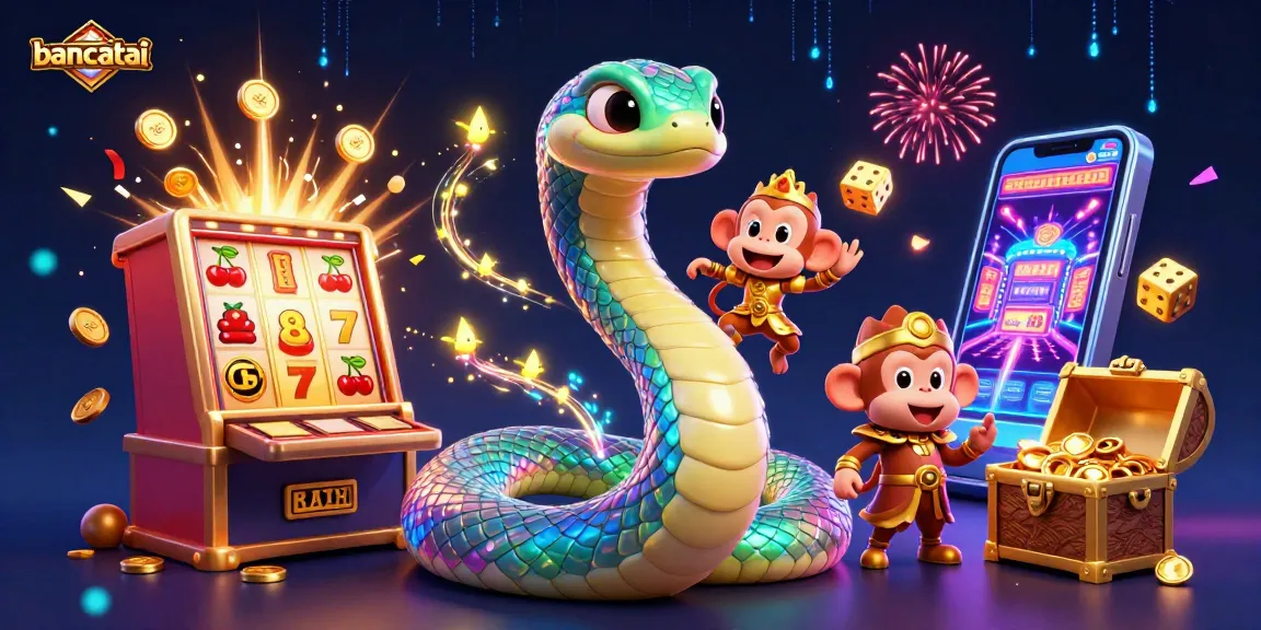 Play the exciting games at bancatai with vibrant casino elements and characters.