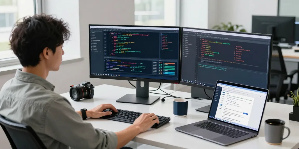 Developer analyzing real-time data with the Chinese concept stock API in a modern workspace.