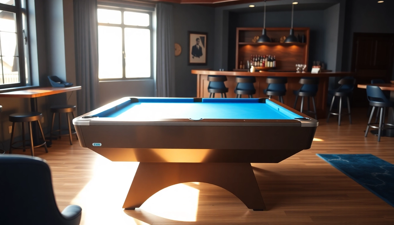 Buy Pool Tables in a modern game room with inviting ambiance and stylish design.