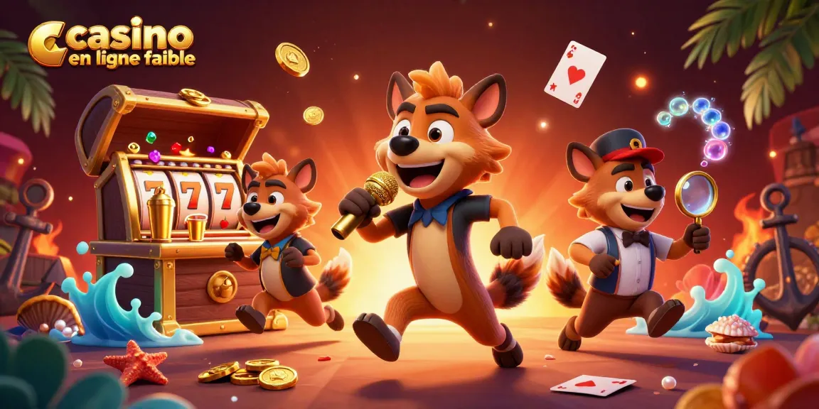 Plongez dans un casino en ligne fiable animé avec des hyènes comiques, des machines à sous et des trésors sous-marins.