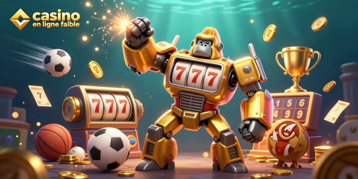Jouer sur un casino en ligne fiable avec un gorille mech et des éléments de jeux éblouissants.