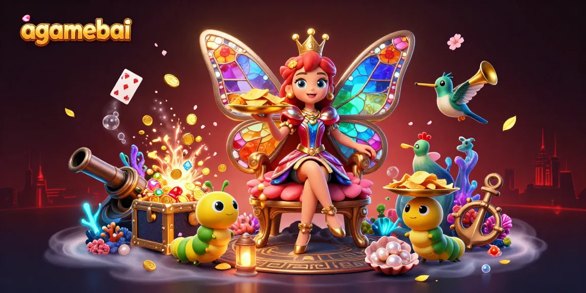 Experience thrilling game dynamics with agamebai's vibrant casino-themed 3D illustration.