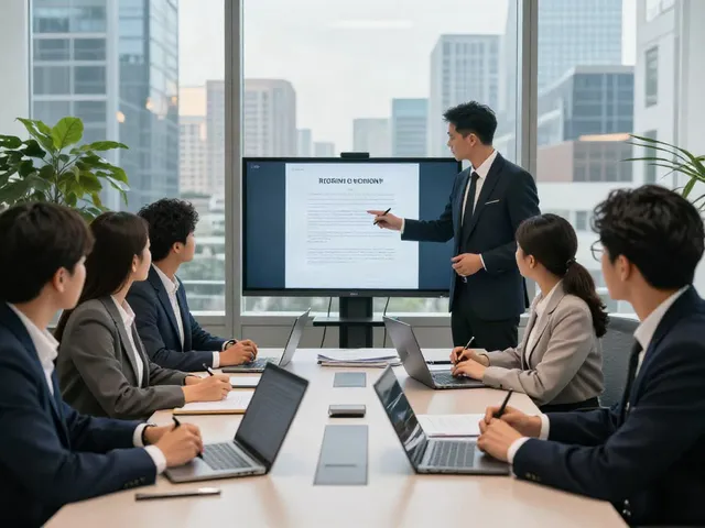 Lead Roedl lawyers collaborating in modern office on international legal strategies.