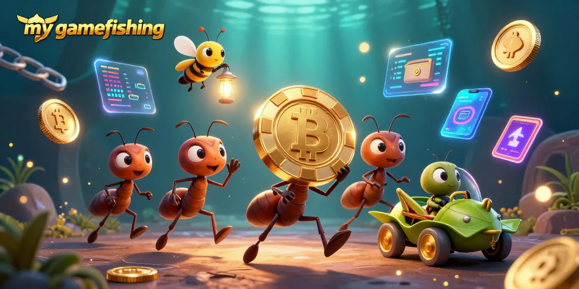 Engage with mygamefishing through a dynamic heist scene filled with vibrant casino elements.