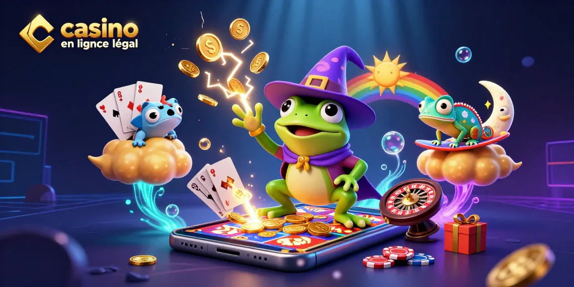 Visualisez l'univers fascinant du casino en ligne légal en France avec une illustration dynamique.