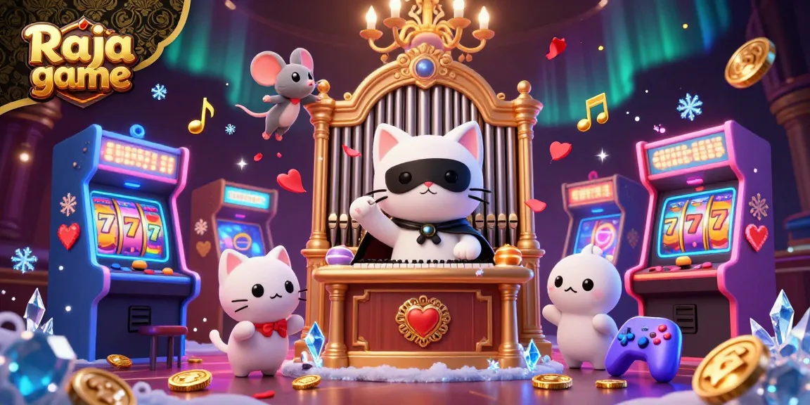 Experience Raja game excitement with a colorful 3D casino scene featuring characters and lively game elements.
