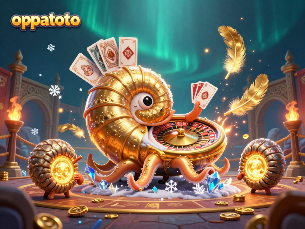 Engage with oppatoto's thrilling gaming experience featuring a giant nautilus roulette wheel.